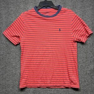 Polo Ralph Lauren‎ Boys Striped Crew Neck T Shirt Coral Navy Cotton Blend